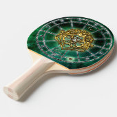Leo Zodiac Astrology-ontwerp Tafeltennisbatje (Voorkant Gekanteld)