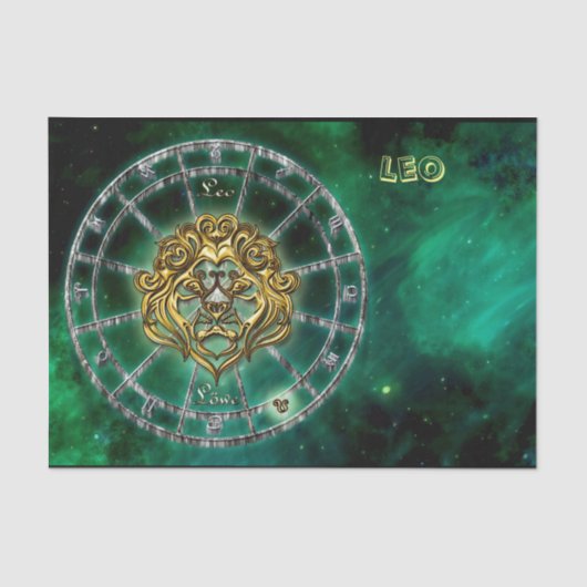 Leo Zodiac Astrology-ontwerp Tissuepapier (Voorkant)