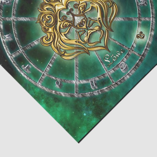 Leo Zodiac Astrology-ontwerp Tissuepapier (Detail)