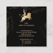 *~* LEO Zodiac Astrology Reading Black Gold Vierkante Visitekaartje (Achterkant)