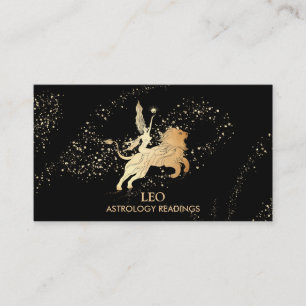 *~* LEO Zodiac Astrology Reading Gold Black Visitekaartje