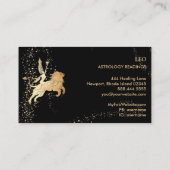 *~* LEO Zodiac Astrology Readings Gold Black Visitekaartje (Achterkant)