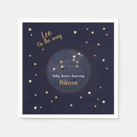 Leo zodiac-baby shower servet (Voorkant)