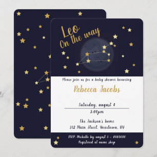 Leo zodiac Baby shower Uitnodiging