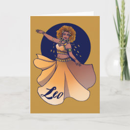 Leo Zodiac Belly Dancer Goddess Kaart