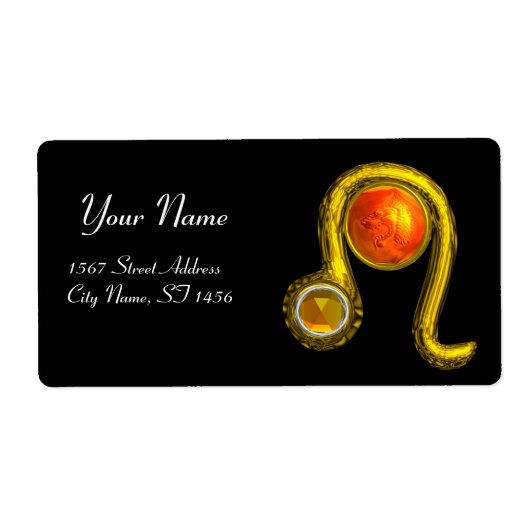 LEO ZODIAC BIRTHDAY JEWEL GEEL TOPAZ Gold Etiket (Voorkant)