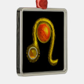 LEO ZODIAC BIRTHDAY JEWEL GEEL TOPAZ Gold Metalen Ornament (Rechts)