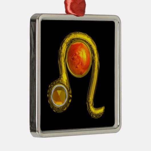 LEO ZODIAC BIRTHDAY JEWEL GEEL TOPAZ Gold Metalen Ornament (Rechts)