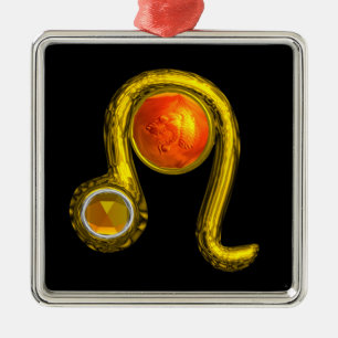 LEO ZODIAC BIRTHDAY JEWEL GEEL TOPAZ Gold Metalen Ornament