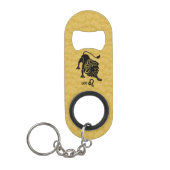 Leo Zodiac Black Gold Key-ring flesopener Mini Flessenopener (Voorkant)