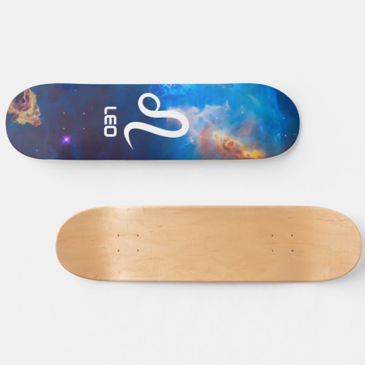 Leo Zodiac Blue Skateboard (Horizontaal)