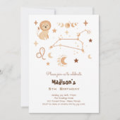 Leo zodiac boho kids verjaardag Uitnodiging (Voorkant)