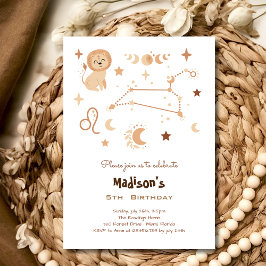 Leo zodiac boho kids verjaardag Uitnodiging