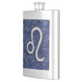 Leo Zodiac-bordje op Navy Blue Digital Camo Flacon (Links)