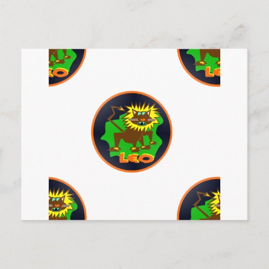 leo zodiac briefkaart (Voorkant)