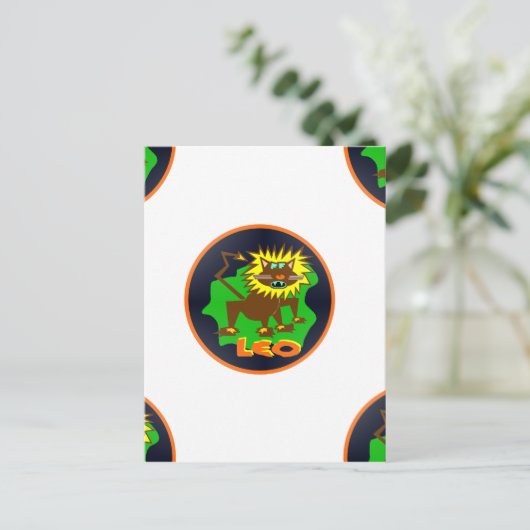 leo zodiac briefkaart (Staand voorkant)