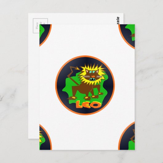 leo zodiac briefkaart (Voorkant / Achterkant)