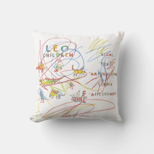 Leo Zodiac Children's Astrology Pillow Kussen (Voorkant)