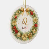 Leo Zodiac Christmas Ornament – Golden Winter Wrea (Rechts)