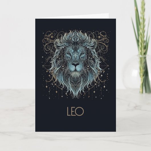 Leo Zodiac Constellation Blank Gevouwen Kaart (Voorkant)