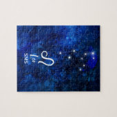Leo Zodiac Constellation Dark Blue Galaxy Monogram Legpuzzel (Horizontaal)