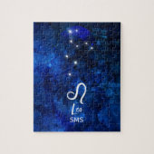 Leo Zodiac Constellation Dark Blue Galaxy Monogram Legpuzzel (Verticaal)