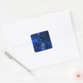 Leo Zodiac Constellation Donkerblauwe Melkweg Vierkante Sticker (Envelop)