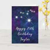 Leo Zodiac Constellation Gelukkige Verjaardag Kaart (Gele Bloem)