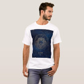 Leo Zodiac Constellation Lion in Faux-Gold on Nigh T-shirt (Voorkant volledig)