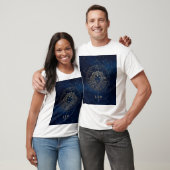 Leo Zodiac Constellation Lion in Faux-Gold on Nigh T-shirt (Unisex)