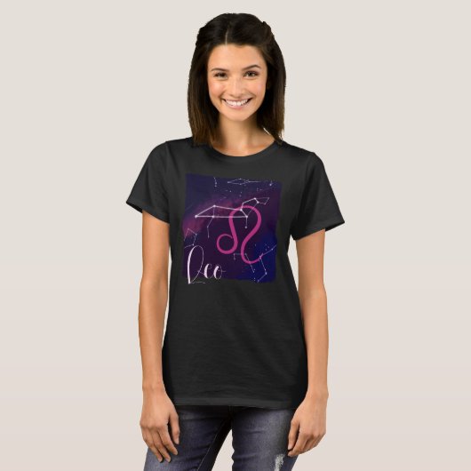 Leo Zodiac Constellation T-shirt (Voorkant volledig)