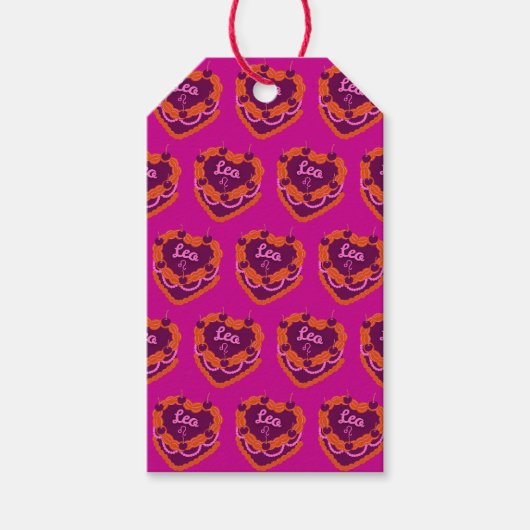 Leo Zodiac Coquette Hart Verjaardagstaart Cadeaulabel (Voorkant)
