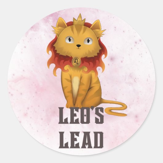 Leo Zodiac Decal voor liefhebbers van astrologie Ronde Sticker (Voorkant)