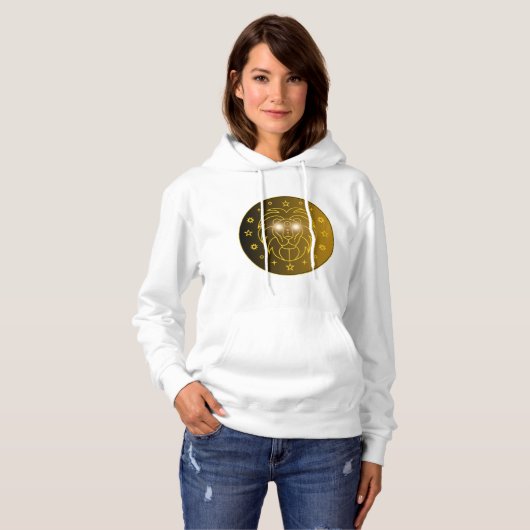 Leo Zodiac Emblem | Minimal Celestial Symbol Hoodie (Voorkant volledig)