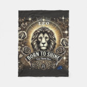 Leo Zodiac Fleece Blanket - Geboren om te Glanzen (Voorkant)