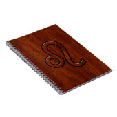 Leo Zodiac-geblog in Brown Mahogany-houtstijl Notitieboek (Rechterzijde)
