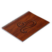 Leo Zodiac-geblog in Brown Mahogany-houtstijl Notitieboek (Linkerzijde)