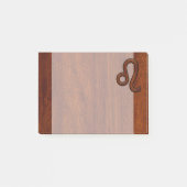 Leo Zodiac-geblog in Brown Mahogany-houtstijl Post-it® Notes (Voorkant)
