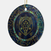 Leo Zodiac Gold Abalone op constellatie Keramisch Ornament (Links)