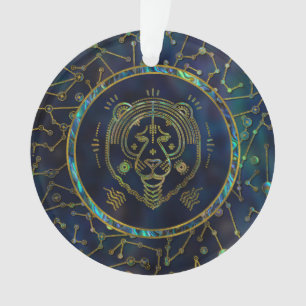 Leo Zodiac Gold Abalone op constellatie Ornament