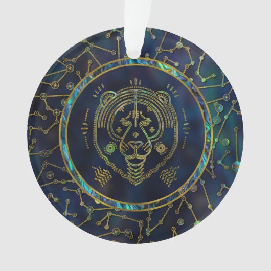 Leo Zodiac Gold Abalone op constellatie Ornament (voorkant)