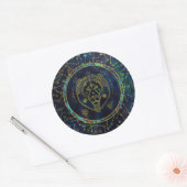 Leo Zodiac Gold Abalone op constellatie Ronde Sticker (Envelop)