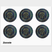 Leo Zodiac Gold Abalone op constellatie Ronde Sticker (Vel)