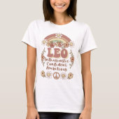 Leo Zodiac Groovy Retro Floral Rainbow T-Shirt (Voorkant)