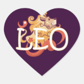 Leo zodiac hart sticker (Voorkant)