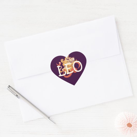 Leo zodiac hart sticker (Envelop)