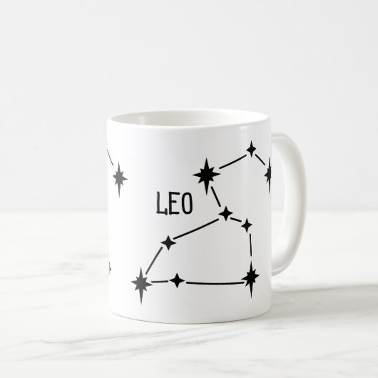 Leo zodiac horoscoop mok cadeau (Voorkant rechts)