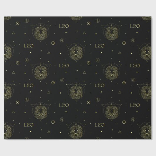 Leo zodiac horoscope-stertekengradiënt cadeaupapier (Vlak)