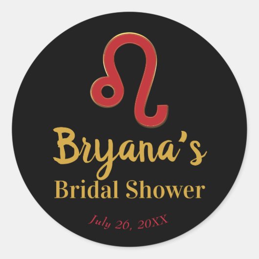 LEO Zodiac June August Astrology Vrijgezellenfeest Ronde Sticker (Voorkant)