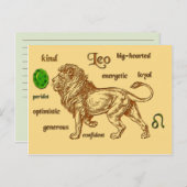 Leo zodiac karakteristieken briefkaart (Voorkant / Achterkant)